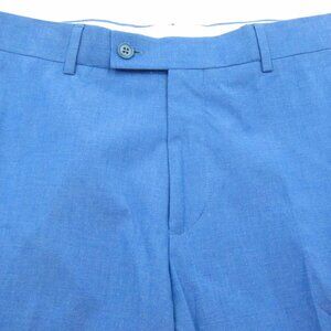 NEW Portobello's Light Blue Cotton Slim Flat Front Pants Trousers 34W Unhemmed